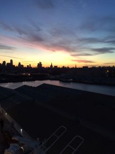 QM2 - Sunrise Over Manhattan
